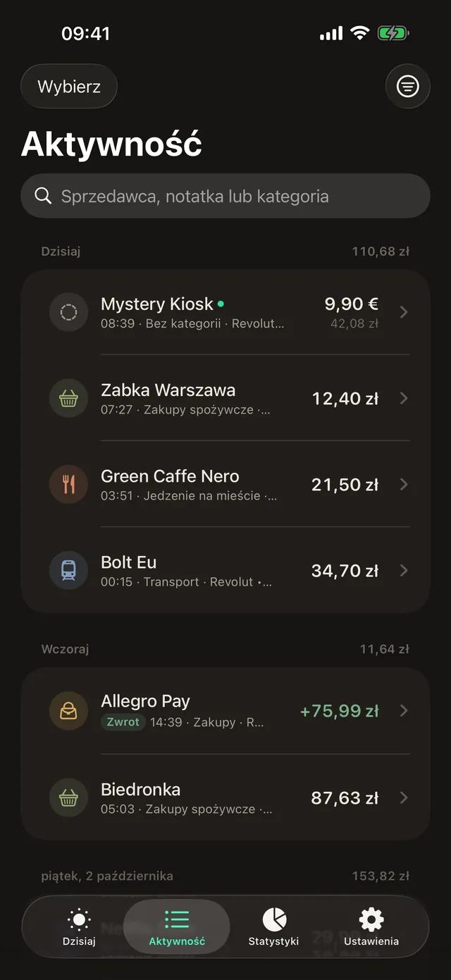 Tappel Activity screen
